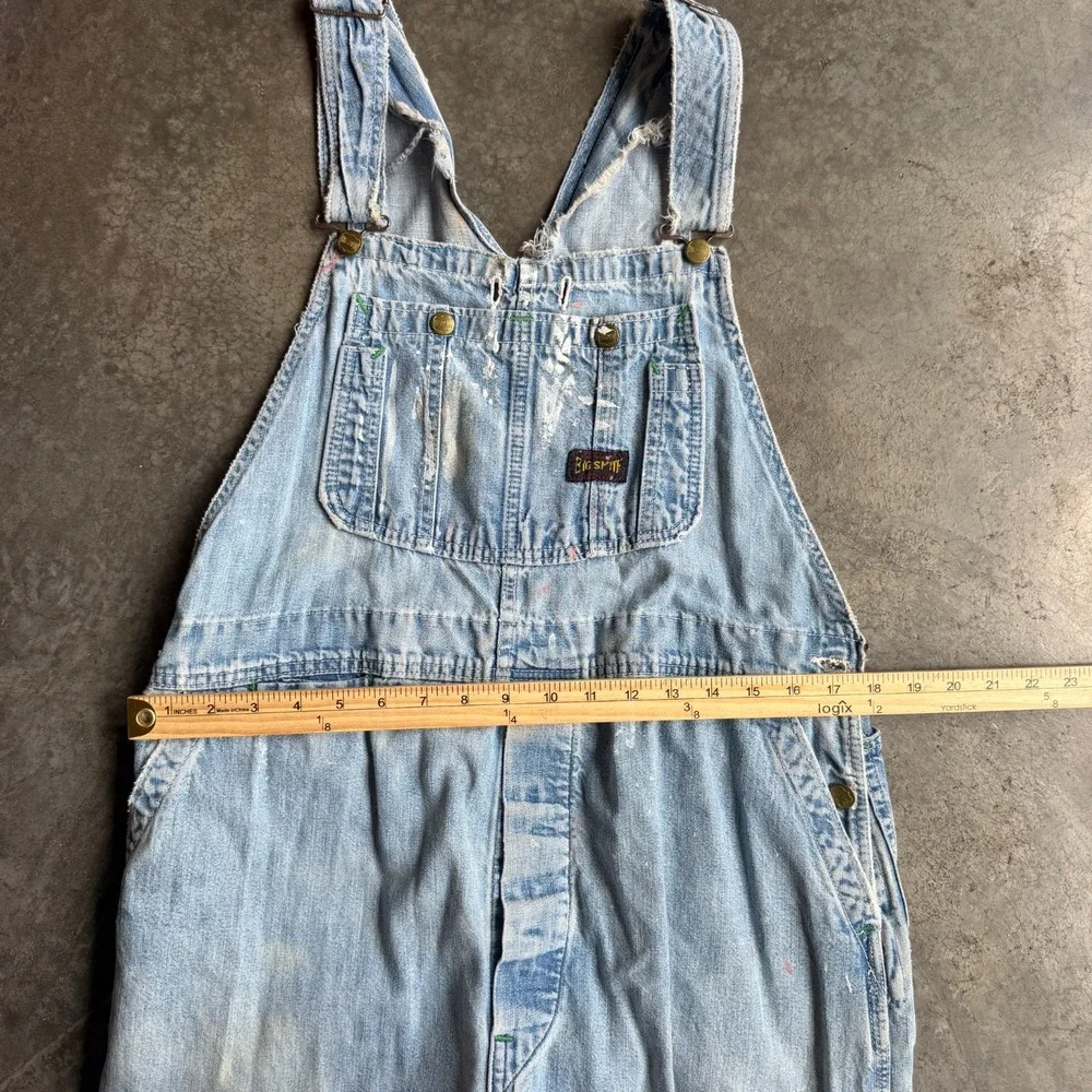Vintage 50s 60s Big Smith Sanforized Denim Overalls Workwear True VTG Mens 34x29